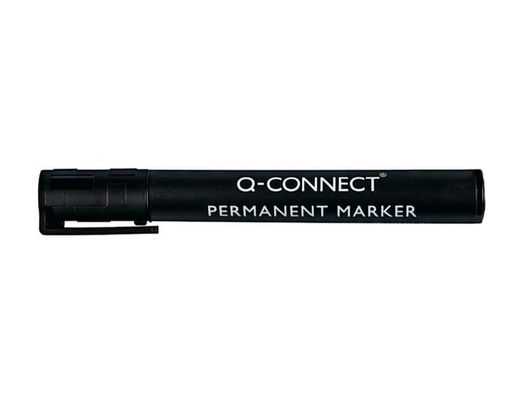 Rotulador Q-Connect Marcador Permanente Negro Punta Redonda 3.0 Mm