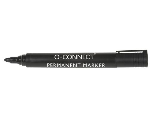 Rotulador Q-Connect Marcador Permanente Negro Punta Redonda 3.0 Mm