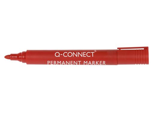 Rotulador Q-Connect Marcador Permanente Rojo Punta Redonda 3.0 Mm