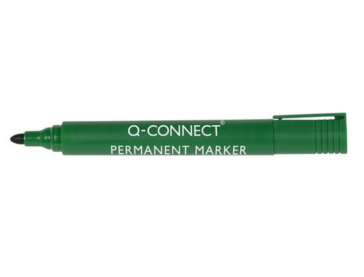 Rotulador Q-Connect Marcador Permanente Verde Punta Redonda 3.0 Mm