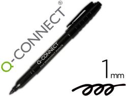 Rotulador Q-Connect para Cd/Dvd Punta Fibra Permanente Negro Punta Redonda 1,0 Mm