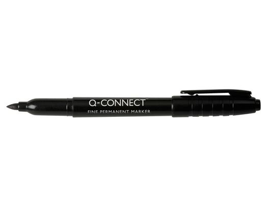 Rotulador Q-Connect para Cd/Dvd Punta Fibra Permanente Negro Punta Redonda 1,0 Mm