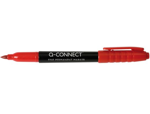 Rotulador Q-Connect para Cd/Dvd Punta Fibra Permanente Rojo Punta Redonda 1,0 Mm