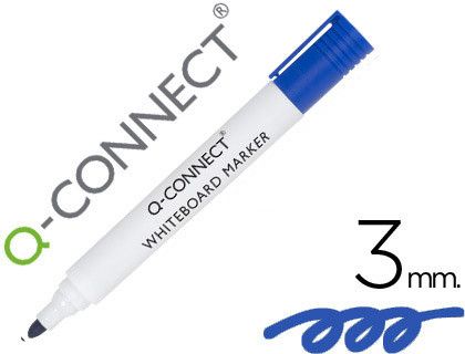 Rotulador Q-Connect Pizarra Blanca Color Azul Punta Redonda 3.0 Mm