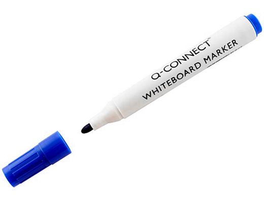 Rotulador Q-Connect Pizarra Blanca Color Azul Punta Redonda 3.0 Mm