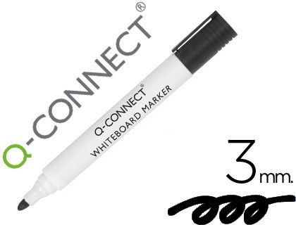 Rotulador Q-Connect Pizarra Blanca Color Negro Punta Redonda 3.0 Mm