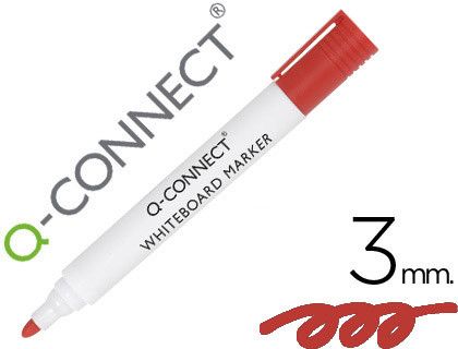 Rotulador Q-Connect Pizarra Blanca Color Rojo Punta Redonda 3.0 Mm
