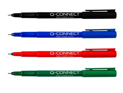 Rotulador q-connect punta de fibra fine liner negro 0.4 mm KF25007