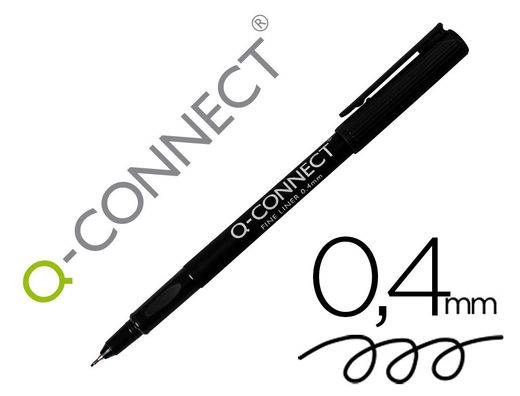 Rotulador q-connect punta de fibra fine liner negro 0.4 mm KF25007