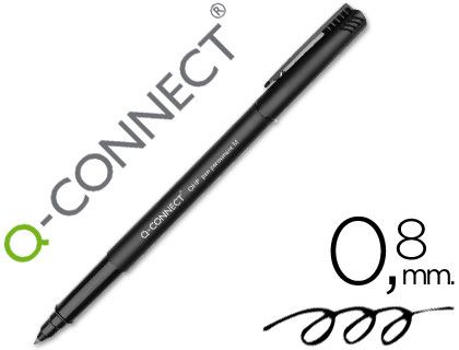 Rotulador Q-Connect Retroproyeccion Punta Fibra Media Redonda 0.8 mm Permanente Negro