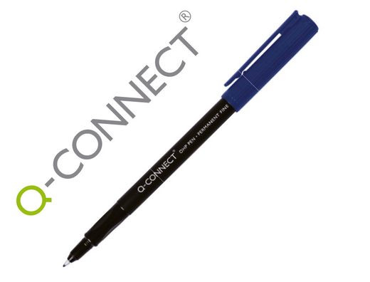 Rotulador q-connect retroproyeccion punta fibra super fina redonda 0.5 mm permanente azul