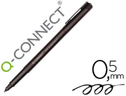 Rotulador Q-Connect Retroproyeccion Punta Fibra Super Fina Redonda 0.5 mm Permanente Negro