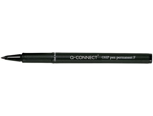 Rotulador Q-Connect Retroproyeccion Punta Fibra Super Fina Redonda 0.5 mm Permanente Negro