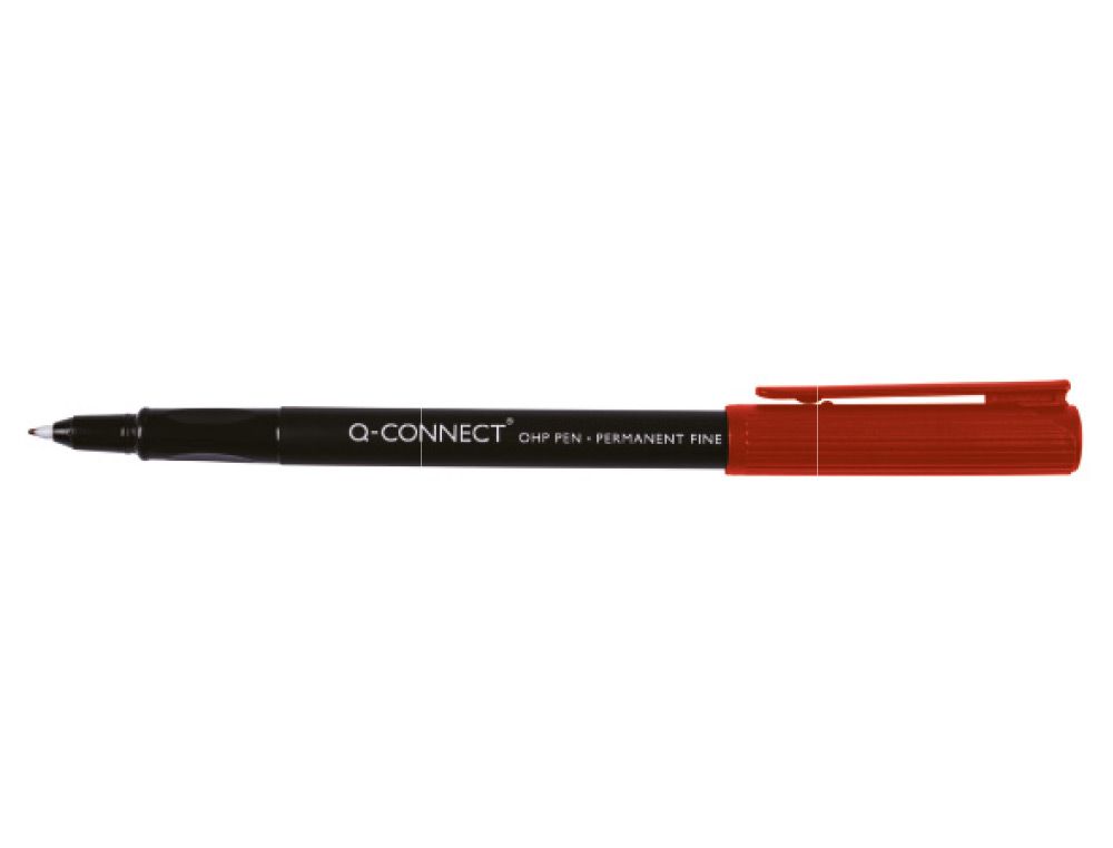 Rotulador q-connect retroproyeccion punta fibra super fina redonda 0.5 mm permanente rojo