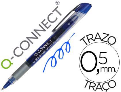 Rotulador Q-Connect Roller Ball Azul 0,5 Mm