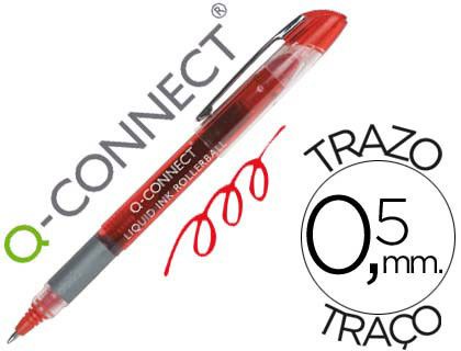 Rotulador Q-Connect Roller Ball Rojo 0,5 Mm