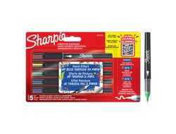 Rotulador sharpie acrylic punta pincel blister de 5 unidades colores surtidos