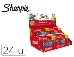 Rotulador sharpie acrylic punta redonda / pincel expositor de 24 unidades colores surtidos