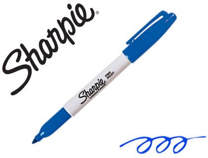 Rotulador sharpie permanente punta fina azul