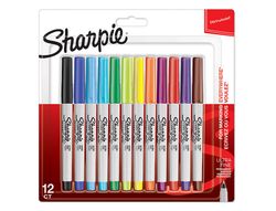 Rotulador sharpie permanente ultrafino blister 12 unidades colores surtidos