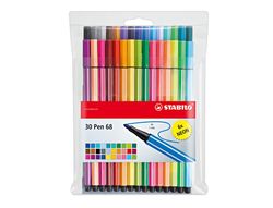 Rotulador Stabilo Acuarelable Pen 68 Estuche de 24 Colores Estandar + 6 Colores Neon