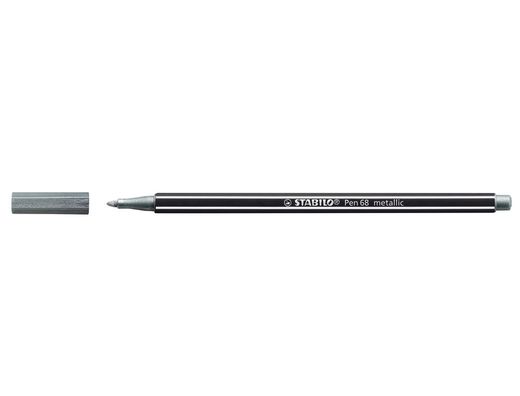 Rotulador stabilo acuarelable pen 68 metalico plata 1 mm
