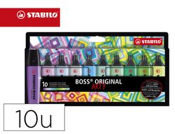 Rotulador stabilo boss fluorescente 70 arty line colores frios estuche carton de 10 unidades colores