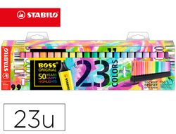Rotulador stabilo boss fluorescente 70 deskset estuche de 23 unidades coloressurtidos