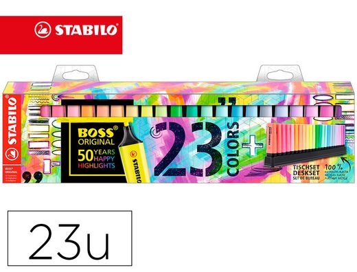 Rotulador stabilo boss fluorescente 70 deskset estuche de 23 unidades coloressurtidos