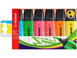 Rotulador stabilo boss fluorescente 70 estuche de 6 unidades colores surtidos