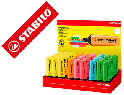 Rotulador stabilo boss fluorescente 70 expositor de 45 unidades colores surtidos
