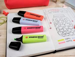 Rotulador stabilo boss fluorescente 70 pastel estuche de 4 unidades colores nuevos 2021 surtidos