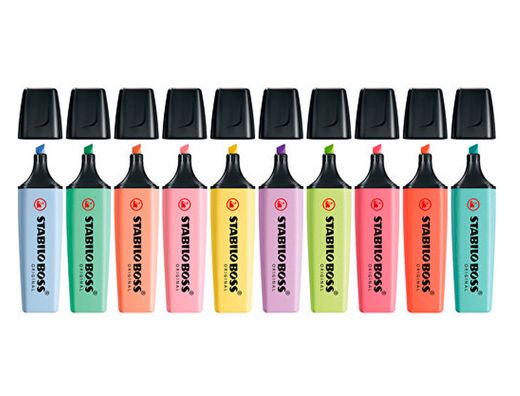 Rotulador stabilo boss fluorescente 70 pastel expositor de 45 unidades colores surtidos