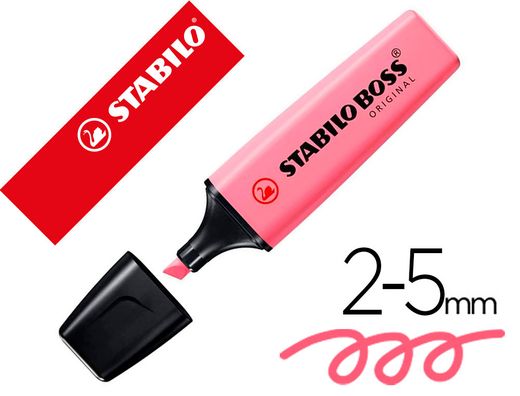 Rotulador stabilo boss fluorescente 70 pastel fucsia helado