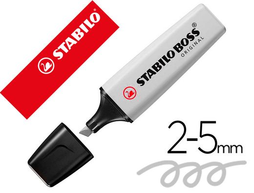 Rotulador stabilo boss fluorescente 70 pastel gris polvoriento
