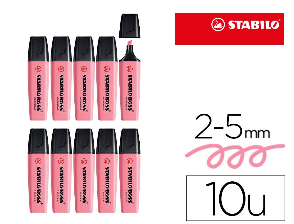 Rotulador stabilo boss fluorescente 70 pastel rosa cerezo en flor