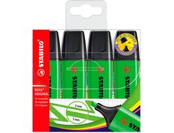 Rotulador stabilo boss fluorescente 70 verde estuche de 4 unidades
