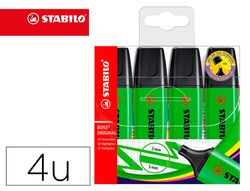 Rotulador stabilo boss fluorescente 70 verde estuche de 4 unidades