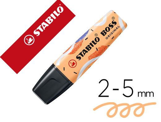 Rotulador stabilo boss fluorescente original pastel by ju schnee naranja palido
