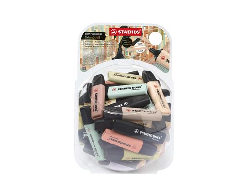 Rotulador stabilo boss pastel fluorescente 70 nature colors bombonera de 60 unidades colores surtidos