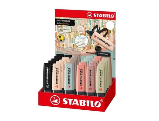 Rotulador stabilo boss pastel fluorescente 70 nature colors expositor de 30 unidades colores surtidos
