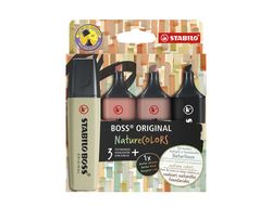 Rotulador stabilo boss pastel fluorescente nature 70 colors estuche de 4 unidades colores surtidos