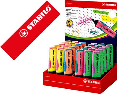 Rotulador stabilo boss splash 75 expositor sobremesa de 30 unidades colores surtidos