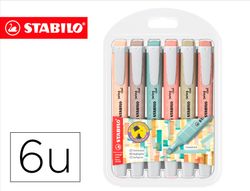 Rotulador stabilo fluorescente swing cool nature colors estuche de 6 unidades colores surtidos