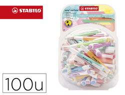 Rotulador stabilo fluorescente swing cool pastel bombonera de 100 unidades colores surtidos