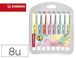 Rotulador stabilo fluorescente swing cool pastel estuche de 8 unidades colores surtidos ref. 275/8-08-1