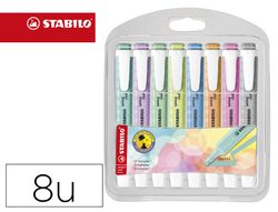 Rotulador stabilo fluorescente swing cool pastel estuche de 8 unidades colores surtidos ref. 275/8-08-2