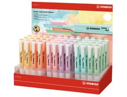 Rotulador stabilo fluorescente swing cool pastel expositor de 48 unidades colores surtidos
