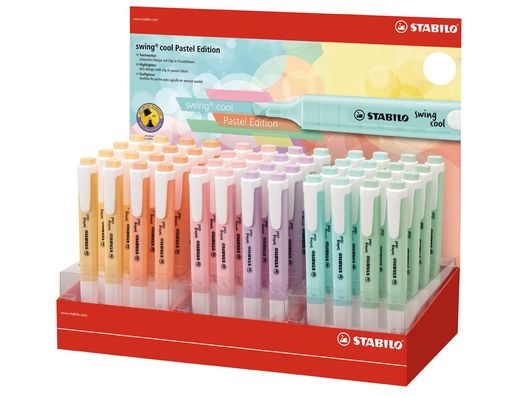 Rotulador stabilo fluorescente swing cool pastel expositor de 48 unidades colores surtidos
