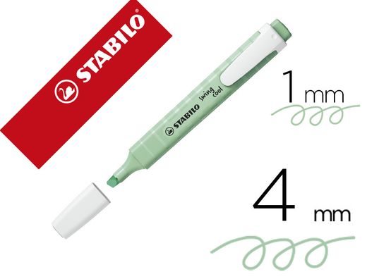 Rotulador stabilo fluorescente swing cool pastel verde menta